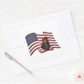 Amerikaanse vlag en Vrijheidsbeeld Vierkante Sticker (Envelop)