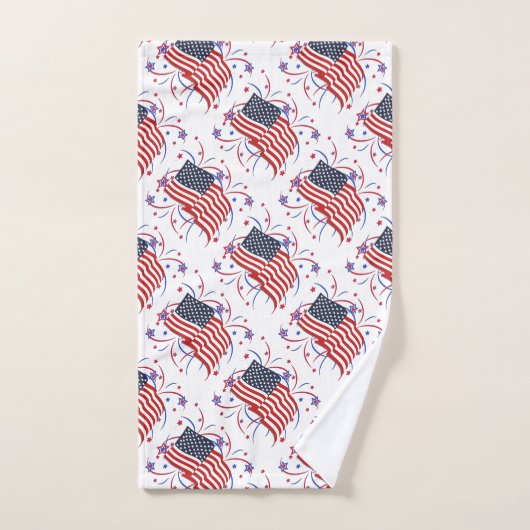Amerikaanse vlag en vuurwerk bad handdoek (Handdoek)