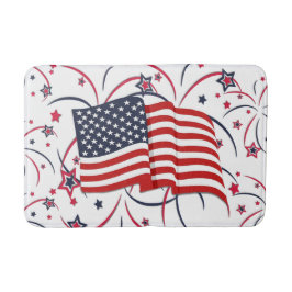 Amerikaanse vlag en vuurwerk badmat