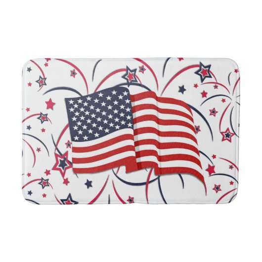 Amerikaanse vlag en vuurwerk badmat (Voorkant)