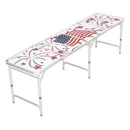 Amerikaanse vlag en vuurwerk beer pong tafel