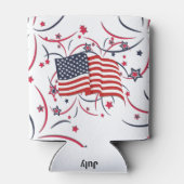 Amerikaanse vlag en vuurwerk blikjeskoeler (Achterkant)