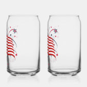 Amerikaanse vlag en vuurwerk blikvorm glas (Links)