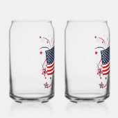 Amerikaanse vlag en vuurwerk blikvorm glas (Rechts)