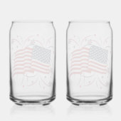 Amerikaanse vlag en vuurwerk blikvorm glas (Achterkant)