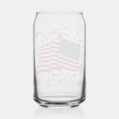 Amerikaanse vlag en vuurwerk blikvorm glas (Achterkant)