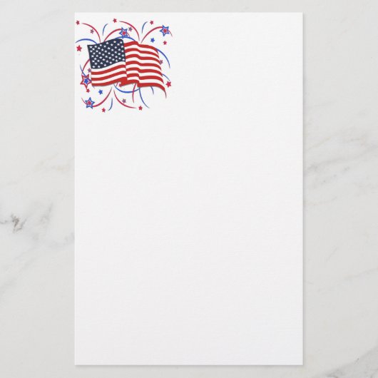 Amerikaanse vlag en vuurwerk briefpapier (Voorkant)