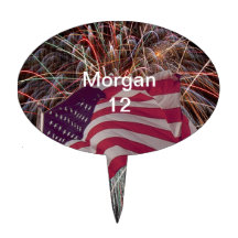 Amerikaanse vlag en vuurwerk