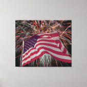 Amerikaanse vlag en vuurwerk canvas afdruk (Voorkant)