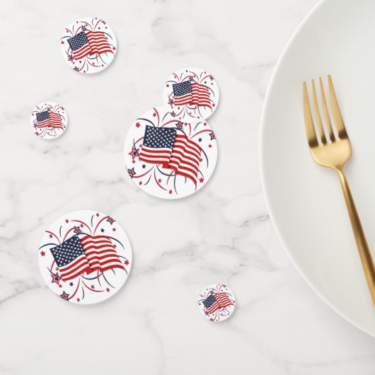 Amerikaanse vlag en vuurwerk confetti (Groep)