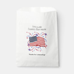 Amerikaanse vlag en Vuurwerk Dank u Bedankzakje