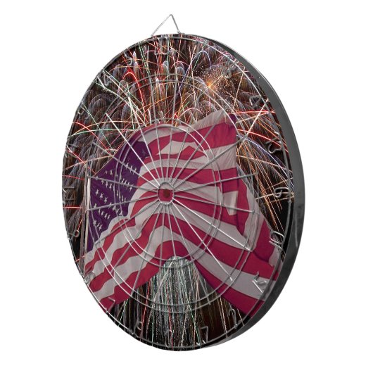 Amerikaanse vlag en vuurwerk dartbord (Voorkant Rechts)