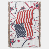 Amerikaanse vlag en vuurwerk deken (Voorkant Verticaal)