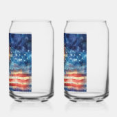 Amerikaanse vlag en vuurwerk. Drinkset Blikvorm Glas (Links)