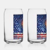 Amerikaanse vlag en vuurwerk. Drinkset Blikvorm Glas (Rechts)