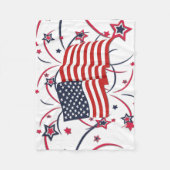 Amerikaanse vlag en vuurwerk fleece deken (Voorkant)