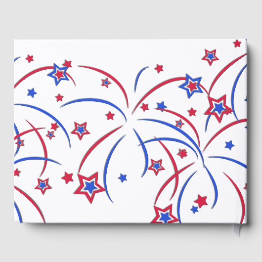 Amerikaanse vlag en vuurwerk Gala Gastenboek (Achterkant)