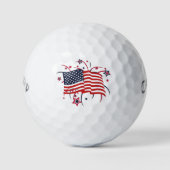 Amerikaanse vlag en vuurwerk golfballen (Voorkant)