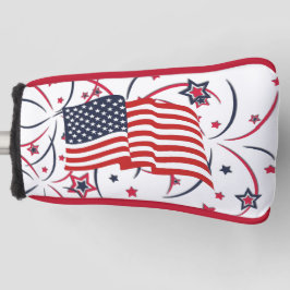 Amerikaanse vlag en vuurwerk golfheadcover