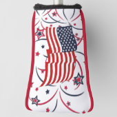 Amerikaanse vlag en vuurwerk golfheadcover (Draai 90)