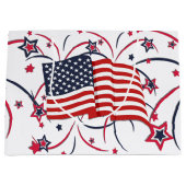 Amerikaanse vlag en vuurwerk groot cadeauzakje (Voorkant)