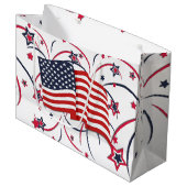 Amerikaanse vlag en vuurwerk groot cadeauzakje (Voorkant Gekanteld)
