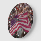 Amerikaanse vlag en vuurwerk grote klok (Hoek)