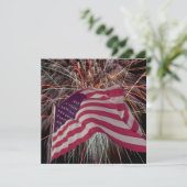 Amerikaanse vlag en vuurwerk kaart (Staand voorkant)