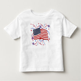 Amerikaanse vlag en vuurwerk  kinder shirts