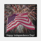 Amerikaanse vlag en vuurwerk magneet (Voorkant)