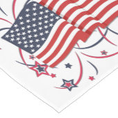 Amerikaanse vlag en vuurwerk medium tafelloper (Hoek)