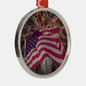 Amerikaanse vlag en vuurwerk metalen ornament (Rechts)