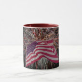 Amerikaanse vlag en vuurwerk mok (Midden)