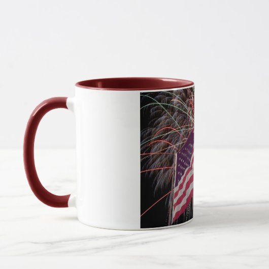 Amerikaanse vlag en vuurwerk mok (Links)