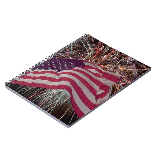 Amerikaanse vlag en vuurwerk notitieboek (Linkerzijde)