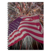 Amerikaanse vlag en vuurwerk notitieboek (Voorkant)