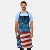 Amerikaanse vlag en vuurwerk op 4 juli Schort (Gedragen)