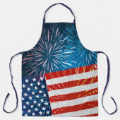 Amerikaanse vlag en vuurwerk op 4 juli Schort (Voorkant)