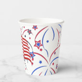 Amerikaanse vlag en vuurwerk papieren bekers (Achterkant)