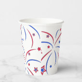 Amerikaanse vlag en vuurwerk papieren bekers (Rechts)