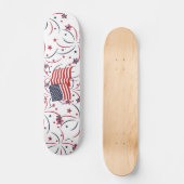 Amerikaanse vlag en vuurwerk persoonlijk skateboard (Voorkant)