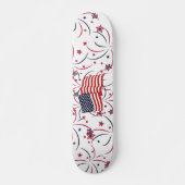 Amerikaanse vlag en vuurwerk persoonlijk skateboard (Voorkant)