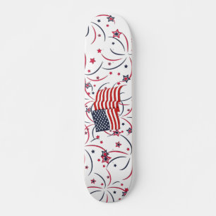 Amerikaanse vlag en vuurwerk persoonlijk skateboard