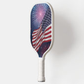 Amerikaanse vlag en vuurwerk pickleball paddle (Links)