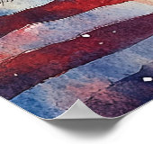 Amerikaanse vlag en vuurwerk. poster (Hoek)