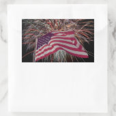 Amerikaanse vlag en vuurwerk rechthoekige sticker (Tas)
