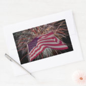 Amerikaanse vlag en vuurwerk rechthoekige sticker (Envelop)