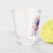 Amerikaanse vlag en vuurwerk shot glas (Links)