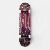 Amerikaanse vlag en vuurwerk skateboard (Voorkant)