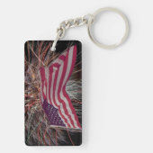 Amerikaanse vlag en vuurwerk sleutelhanger (achterkant)